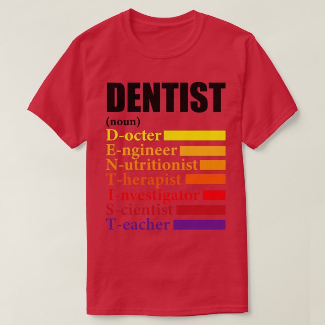 T-shirt Dentiste Définition Cadeau 5 (Design devant)