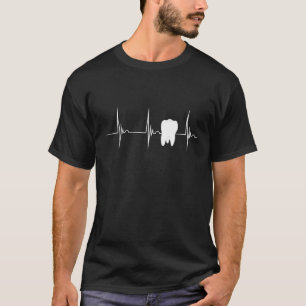 T-shirt Dentiste Dental Hygiéniste Heartbeat Ekg Pulse Ort