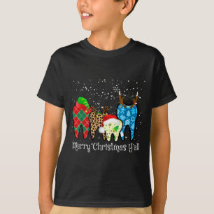 T-shirt Dentiste Dents Chapeau de Père Noël Imprimé Léopar