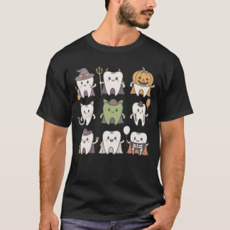 T-shirt Dentiste d'Halloween Costume d'équipe dentaire Wit
