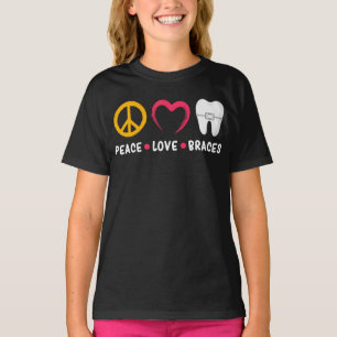 T-shirt Dentiste Funny Orthodontiste Paix L'Amour Brève