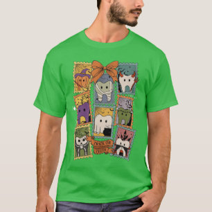 T-shirt Dentiste Halloween Rétro Équipe Dentaire Hygiène D