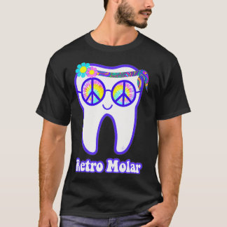 T-shirt Dentiste hippie de dent retro molaire paix de