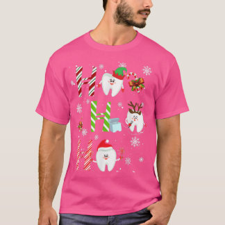 T-shirt Dentiste Noël Ho Ho Ho Ho Teeth Dental Squad Merr