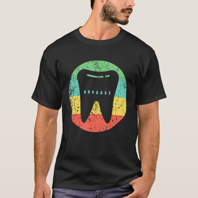 T-shirt Dentiste Orthodontiste Vintage Retro Tooth (Devant)
