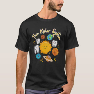 T-shirt Dentiste pédiatrique du système solaire à dent mig