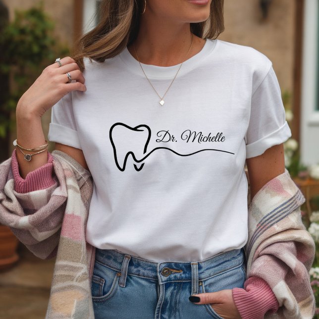T-shirt Dentiste personnalisé Bureau Dental Toit Blanche (Créateur téléchargé)