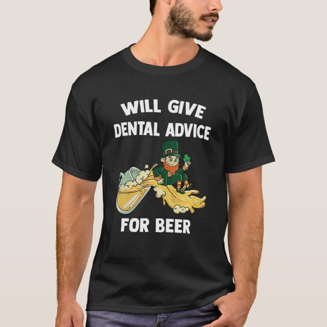 T-shirt Dentiste St Patrick Day donnera des conseils denta (Devant)