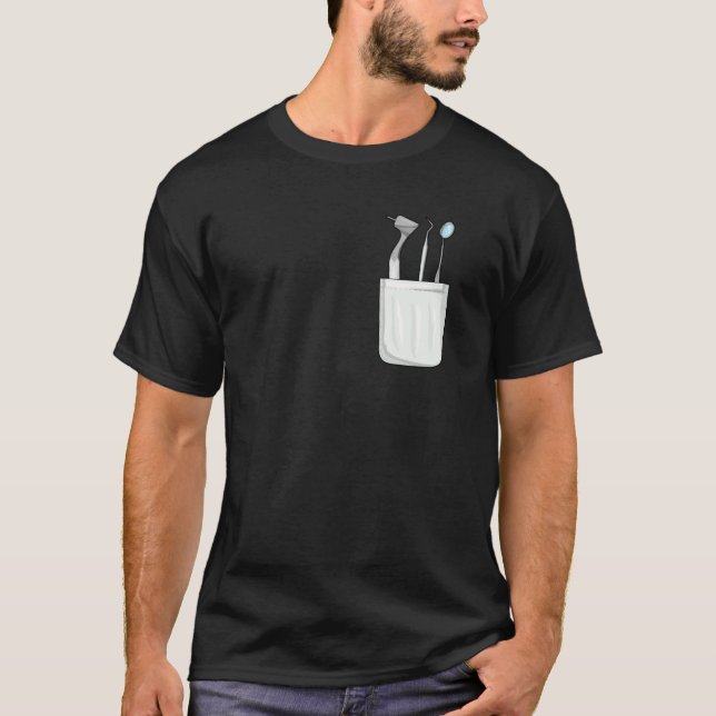 T-shirt Dentistry Tools Orthondontist Dental Breast Pocket (Devant)