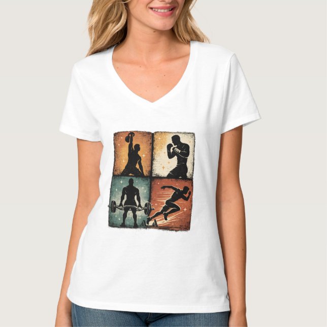 T-Shirt d'entraînement à grille de silhouette de f (Devant)