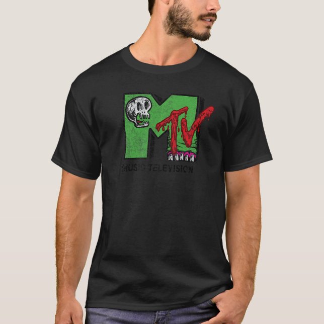 T-shirt Dents de crâne et de monstre MTV (Devant)