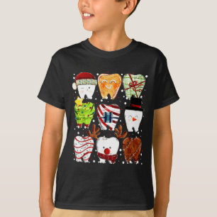 T-shirt Dents de Noël mignonnes Dentiste de Noël drôle Den