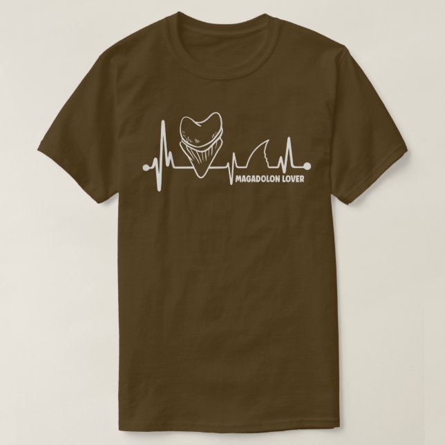 T-shirt dents de requin pulsation fossile chasseur mégalod (Design devant)