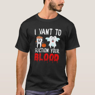 T-shirt Dents de sang Vampire Halloween Profession dentair