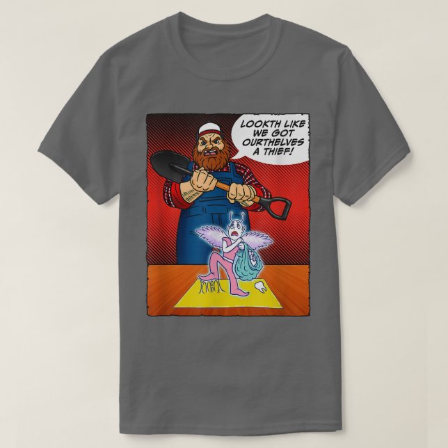 T-shirt Dents Fairy attrapé Rouge Handny Cartoon Comic (Design devant)