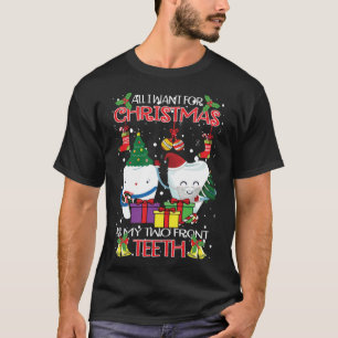 T-shirt Dents Santa Hat Vilain Chandail de Noël Asis denta