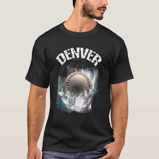 T-shirt Denver Baseball Retro (Devant)