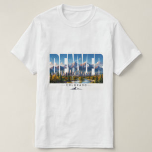 T-shirt Denver Colorado ligne d'horizon Montagne Rocheuse
