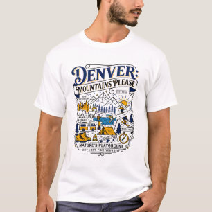 T-shirt dENVER cOLORADO mONTAGNES rOCHeUSES cAMPING eXTÉRI
