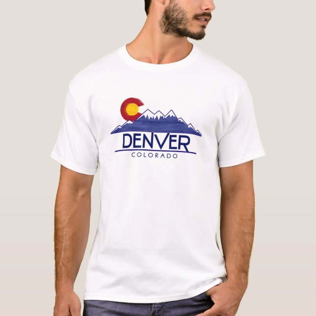 T-shirt Denver Colorado wood mountains shirt (Devant)