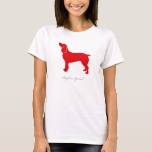 T-shirt d'épagneul de Boykin (silhouette rouge)