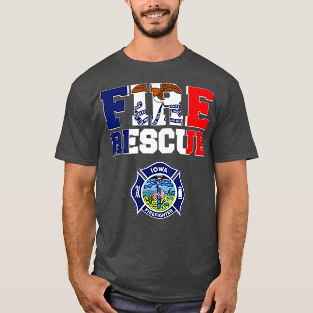 T-shirt Département de la Secourt d'incendie de l'Iowa Pom (Devant)