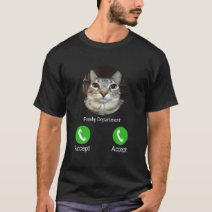 T-shirt Département Freaky Drôle Silly Cat Meme Hommes Fem