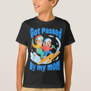 T-shirt Dépassé par ma mère en ski famille neige voyage pl