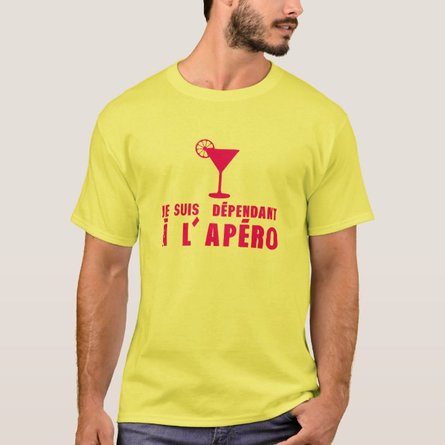 T-shirt dependant apero verre alcool humour rondelle citro (Devant)