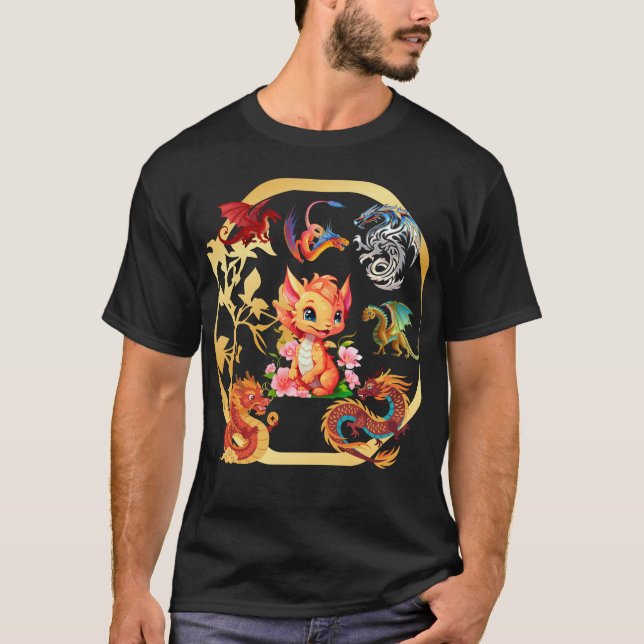 T-shirt Dépendant aux dragons – Création drôle pour les am (Devant)