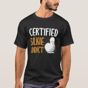 T-shirt Dépendant certifié de soie Poulet de soie à manche