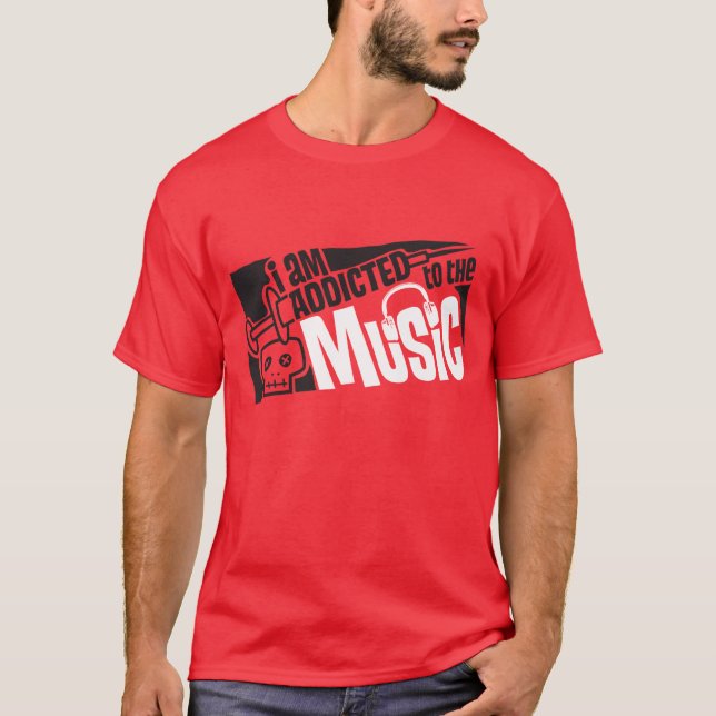 T-shirt dépendant en musique (Devant)