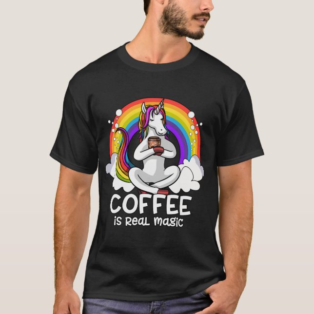 T-shirt Dépendante au café licorne (Devant)