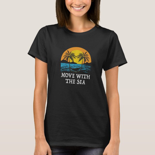 T-shirt Déplacement avec le voyage océanique de la plage d (Devant)