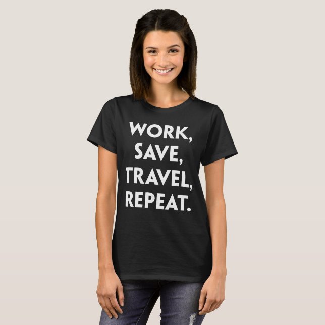 T-shirt Déplacement d'aventure de répétition de voyage (Devant entier)