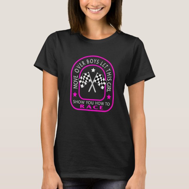 T-shirt Déplacement de course Garçons Pilote féminine Voit (Devant)