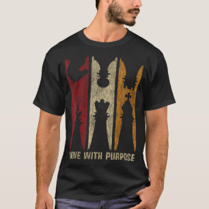 T-shirt Déplacer avec fonction Joueur d'échecs Retro Vinta