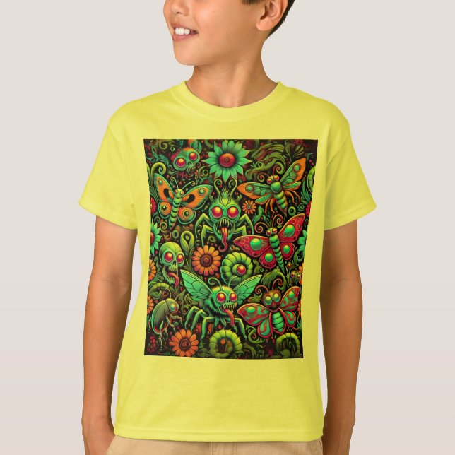 T-shirt Déplaisant Crawchos Neon Bug Monsters (Devant)