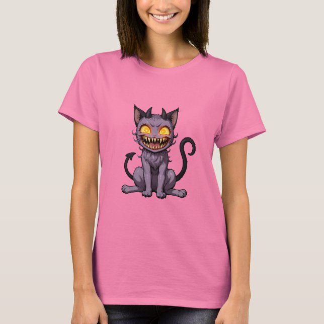 T-shirt Déplaisant Cute Eldritch Chat Maman Art (Devant)