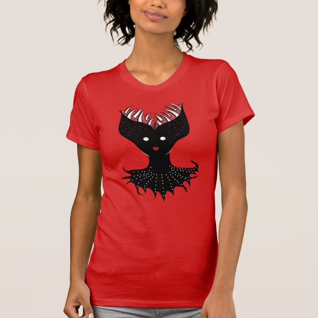 T-shirt Déplaisant Demon Girl Dark Gothic Caractère Avec D (Devant)
