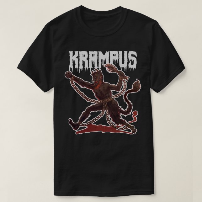 T-shirt Déplaisant Gruss Vom Krampus Demon Christmas Devil (Design devant)