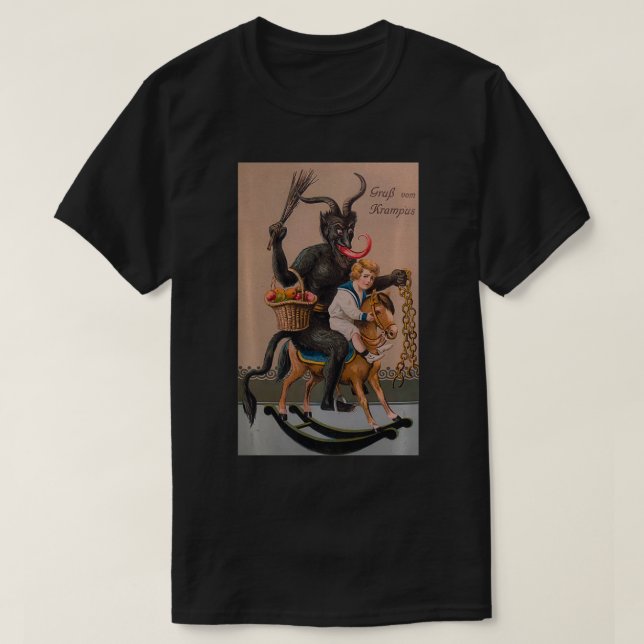 T-shirt Déplaisant Gruss Vom Krampus Demon Christmas Devil (Design devant)
