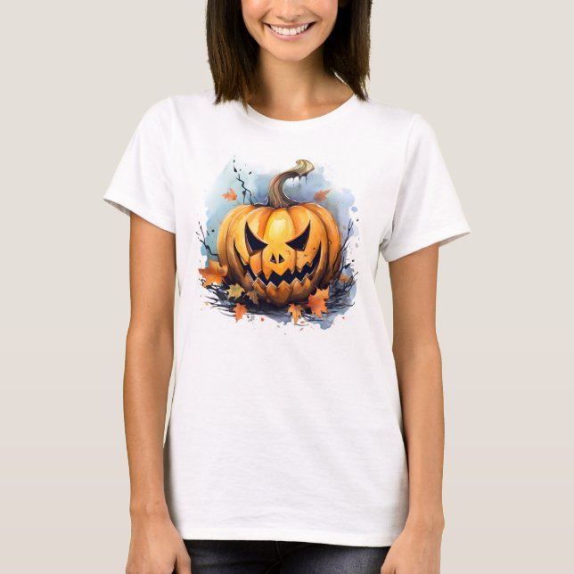 T-shirt Déplaisant Jack-o-lanterne d'automne (Devant)