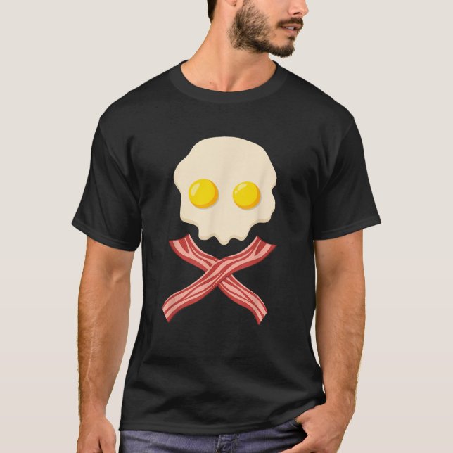 T-shirt Déplaisant Oeuf Bacon Crâne Fantôme Visage Monster (Devant)