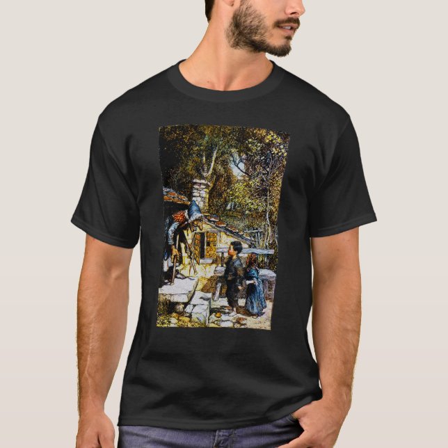 T-shirt Déplaisant Witch Retro Fairy Tale Hansel et Gretel (Devant)