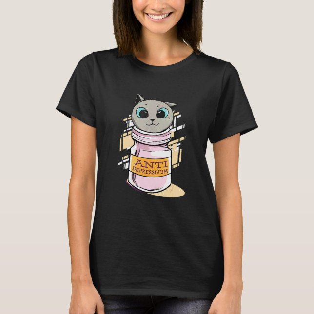 T-shirt Dépression des antidépresseurs de chats (Devant)