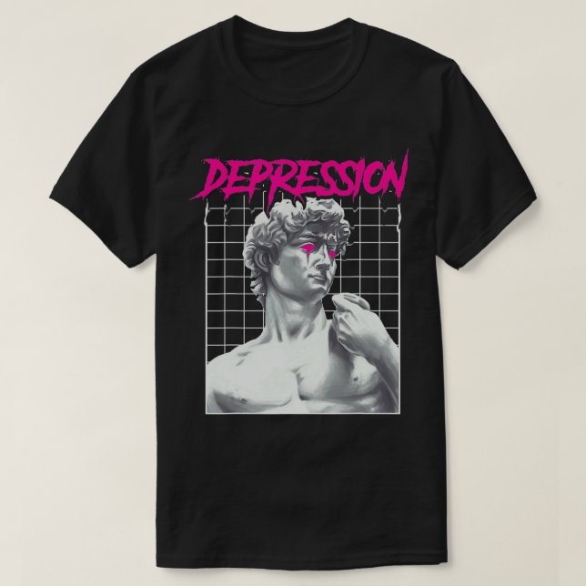T-shirt Dépression Greek Statue Grunge Aesthetic Emo Vapor (Design devant)