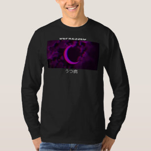 T-shirt Déprimé Violet Lune Vaporwave Goth esthétique