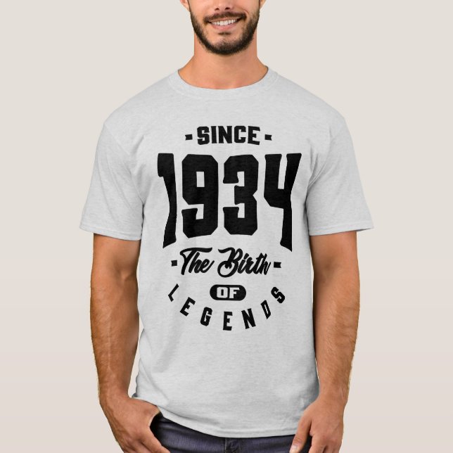 T-shirt Depuis 1934 La Naissance Des Légendes Cadeaux Anni (Devant)