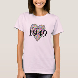 T-shirt depuis 1949 verre souillé béni soixante-dixième